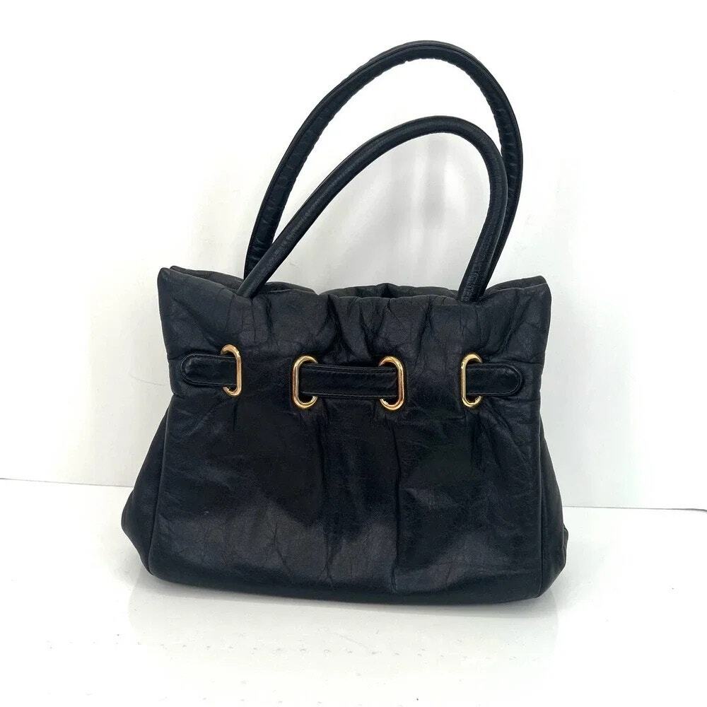 Vintage Leather (maybe) Puffy Satchel Bag